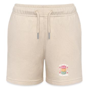 Macaron French Desserts - Kids Organic Sweat Shorts by Stanley/Stella - soft Ecru - Front