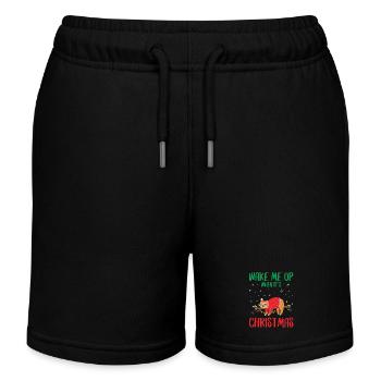 Wake Me Up When It s Christmas - Kids Organic Sweat Shorts by Stanley/Stella - black - Front