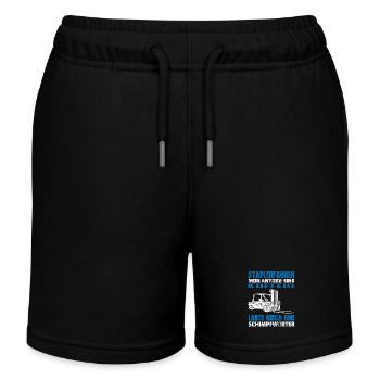 Staplerfahrer Koffein Humor Motiv - Kinder Organic Joggingshorts Mini Bolter von Stanley/Stella - Schwarz - Vorne
