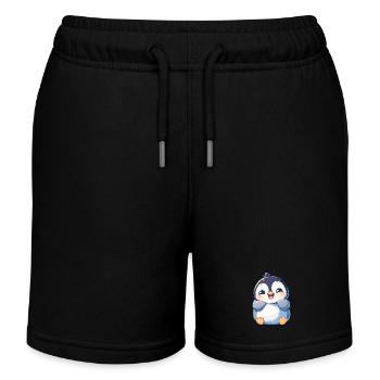 Pinguine Pinguin - Kinder Organic Joggingshorts Mini Bolter von Stanley/Stella - Schwarz - Vorne