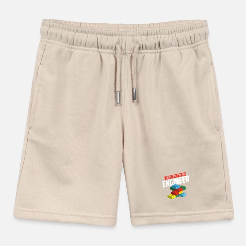 Trust Me I’m An Engineer Brick Builder Block Build Kids Organic Sweat Shorts by Stanley/Stella