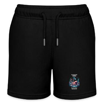 Oceanic Wisdom | Passive Aura Octopus Spell - Kids Organic Sweat Shorts by Stanley/Stella - black - Front