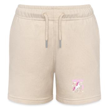 7 Jahre alt Pferd Endlich Bin Ich 7 Mädchen 7. - Kids Organic Sweat Shorts by Stanley/Stella - soft Ecru - Front