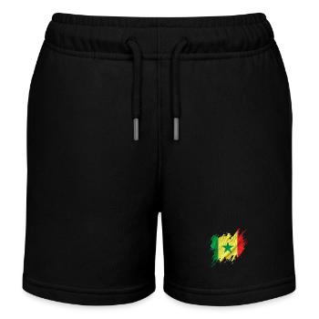 Senegalesische Flagge im zerrissenen Stil - Kinder Organic Joggingshorts Mini Bolter von Stanley/Stella - Schwarz - Vorne