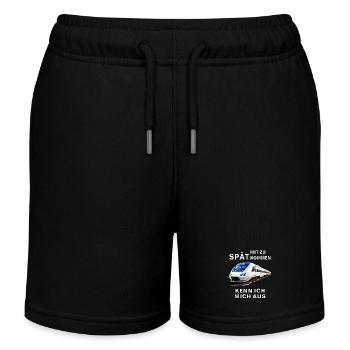 ZUG MIT ZU SPÄT KOMMEN KENN ICH MICH AUS - Kinder Organic Joggingshorts Mini Bolter von Stanley/Stella - Schwarz - Vorne