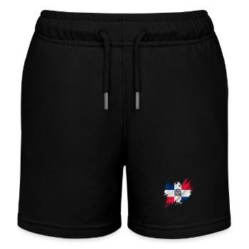 Dominikanische Flagge, zerrissener Stil - Kinder Organic Joggingshorts Mini Bolter von Stanley/Stella - Schwarz - Vorne