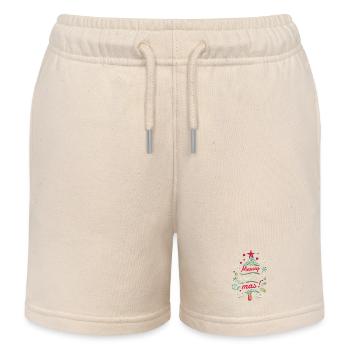 Merry Christmas Tree XMas - Kids Organic Sweat Shorts by Stanley/Stella - soft Ecru - Front
