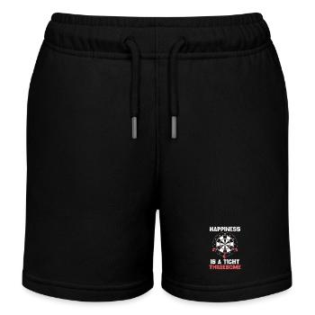 Happiness ist ein enger Dreier - Kinder Organic Joggingshorts Mini Bolter von Stanley/Stella - Schwarz - Vorne