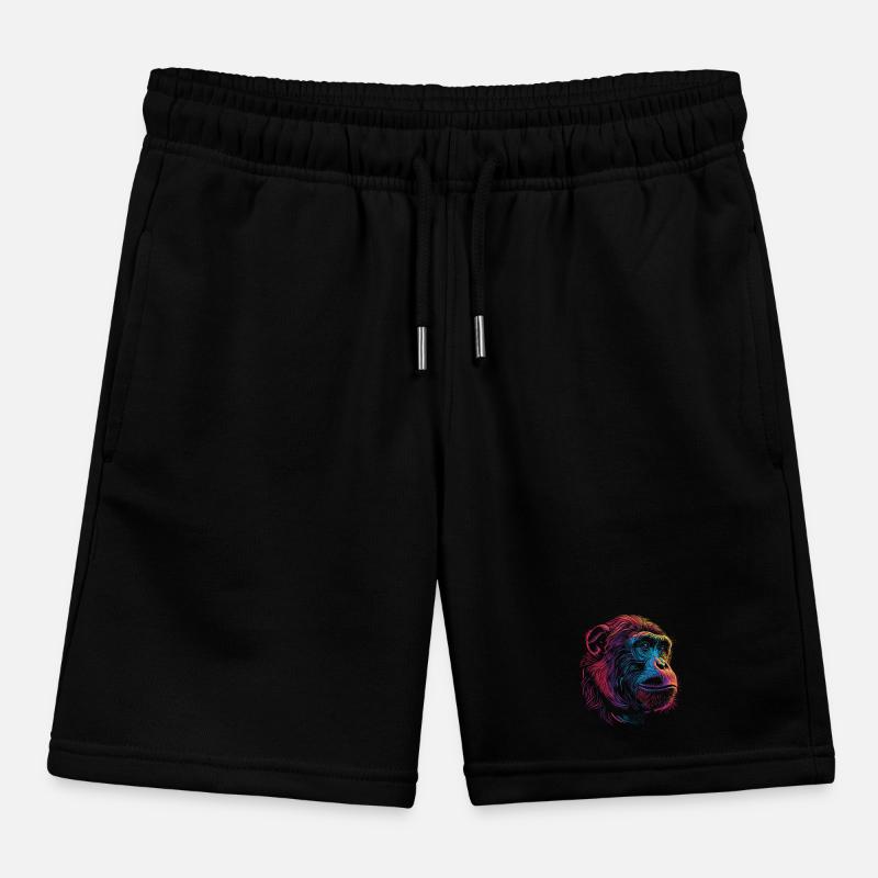 Neon Psychedelischer Affe Kinder Organic Joggingshorts Mini Bolter von Stanley/Stella