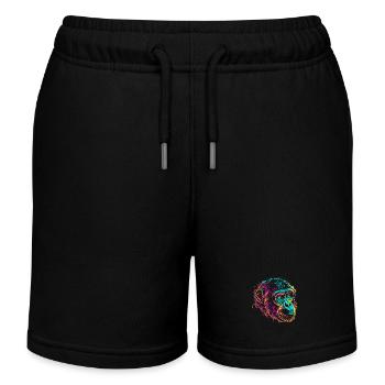 Neonaffen-Porträt Farbexplosion - Kinder Organic Joggingshorts Mini Bolter von Stanley/Stella - Schwarz - Vorne