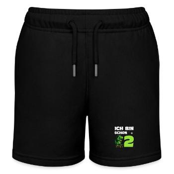 Dino Geburtstag T-Rex Ich bin schon 2 - Kinder Organic Joggingshorts Mini Bolter von Stanley/Stella - Schwarz - Vorne