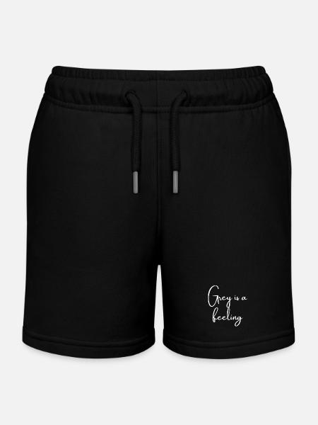 Grey is a feeling | Greysoul Thoughts - Kids Organic Sweat Shorts by Stanley/Stella - black