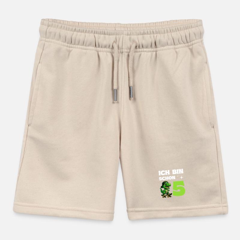 Ich bin schon 5 Geburtstag Dino Kinder Organic Joggingshorts Mini Bolter von Stanley/Stella
