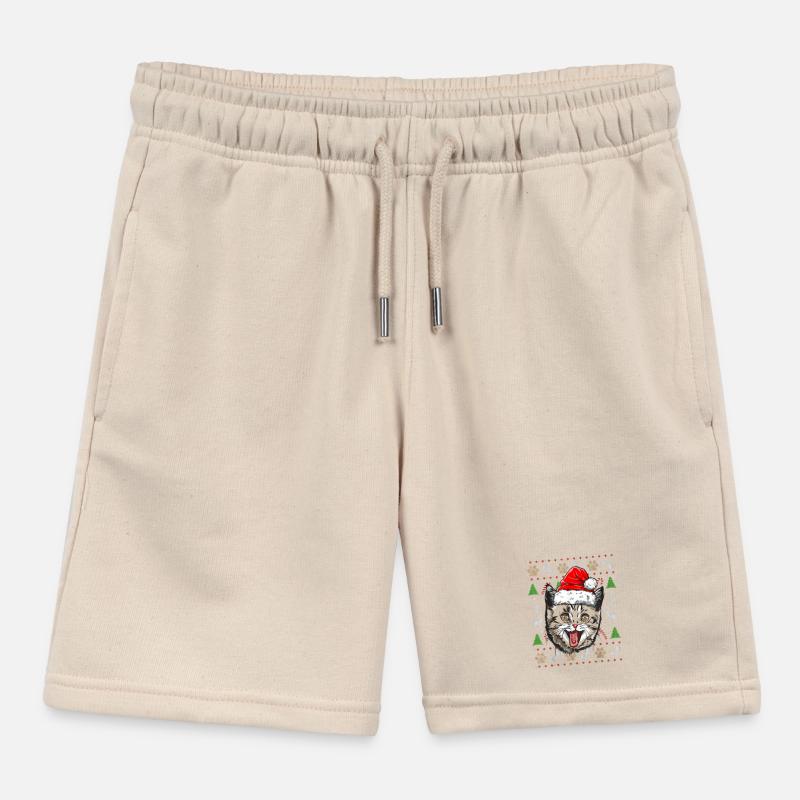 Hässlicher Weihnachtspullover Niedliche Katze Glückliche Geschenkidee Kinder Organic Joggingshorts Mini Bolter von Stanley/Stella
