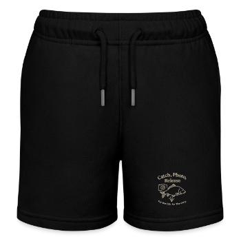 Fang Foto Freilassen Angeln Abenteuer - Kinder Organic Joggingshorts Mini Bolter von Stanley/Stella - Schwarz - Vorne