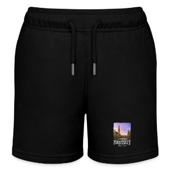 Brussels Belgium - Kids Organic Sweat Shorts by Stanley/Stella - black - Front
