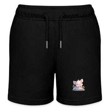 Cochon Cochon - Short de jogging enfant bio Stanley/Stella - noir - Devant