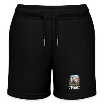 Cochon Cochon - Short de jogging enfant bio Stanley/Stella - noir - Devant