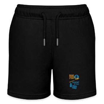 Laufende Mama, Papa, Joggende Eltern - Kinder Organic Joggingshorts Mini Bolter von Stanley/Stella - Schwarz - Vorne