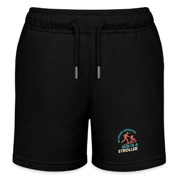 Laufende Mama, Papa, Joggende Eltern - Kinder Organic Joggingshorts Mini Bolter von Stanley/Stella - Schwarz - Vorne