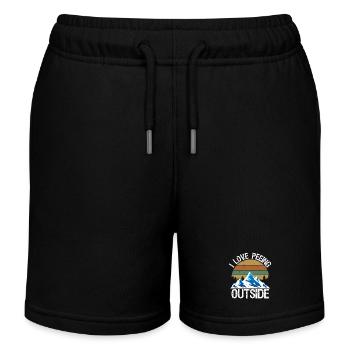 Ich liebe es, draußen beim Camping zu pinkeln, wandern - Kinder Organic Joggingshorts Mini Bolter von Stanley/Stella - Schwarz - Vorne