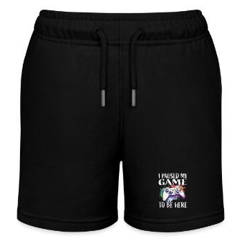 Ich pausierte mein Spiel – farbiges Gamepad - Kinder Organic Joggingshorts Mini Bolter von Stanley/Stella - Schwarz - Vorne
