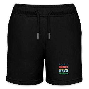 Ich beobachte euch mache mir Notizen Humor Büro - Kinder Organic Joggingshorts Mini Bolter von Stanley/Stella - Schwarz - Vorne