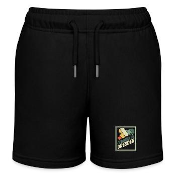 Geboren in Dresden Retro - Kinder Organic Joggingshorts Mini Bolter von Stanley/Stella - Schwarz - Vorne