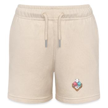 Baseball Eiscreme Home Plate Sommerlaune - Kids Organic Sweat Shorts by Stanley/Stella - soft Ecru - Front