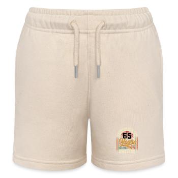 65th Birthday 65 Years Vintage retro - Kids Organic Sweat Shorts by Stanley/Stella - soft Ecru - Front