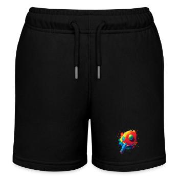 Tennis de Table – Design Sport Ping-Pong Splash - Kinder Organic Joggingshorts Mini Bolter von Stanley/Stella - Schwarz - Vorne
