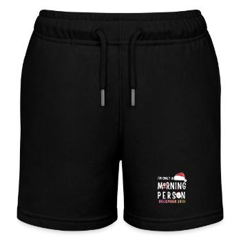 Nur ein Morgenmensch am 25. Dezember Lustiges Weihnachten - Kinder Organic Joggingshorts Mini Bolter von Stanley/Stella - Schwarz - Vorne