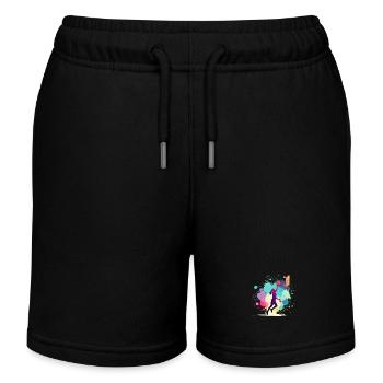 Basketball player, basketball, basketball player - Kids Organic Sweat Shorts by Stanley/Stella - black - Front