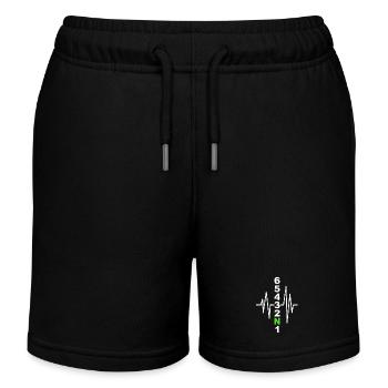 Motorcycle Gearshift Pattern with Heartbeat – Biker - Kids Organic Sweat Shorts by Stanley/Stella - black - Front