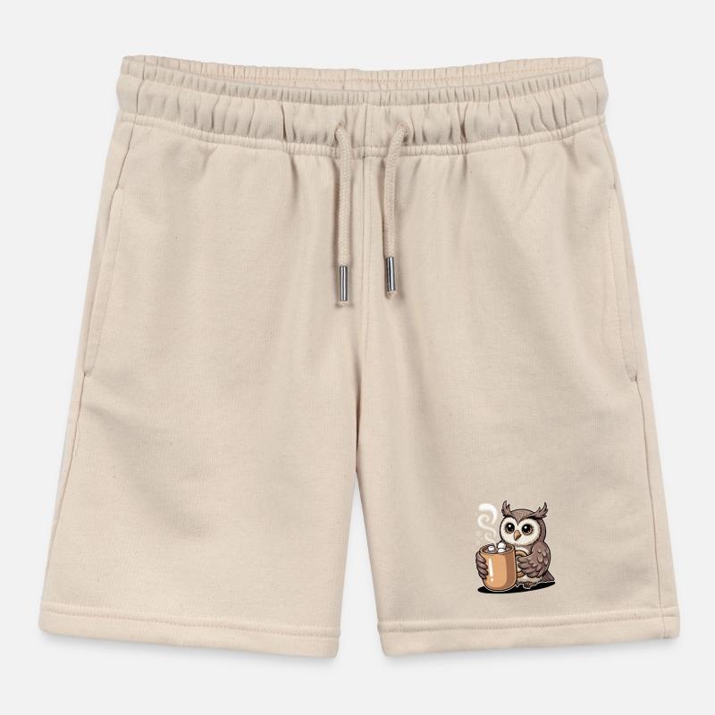 Kuschelige Eule mit Kakao Kinder Organic Joggingshorts Mini Bolter von Stanley/Stella