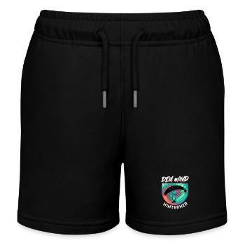 Gleitschirmflieger DEM WIND HINTERHER Lustig - Kinder Organic Joggingshorts Mini Bolter von Stanley/Stella - Schwarz - Vorne