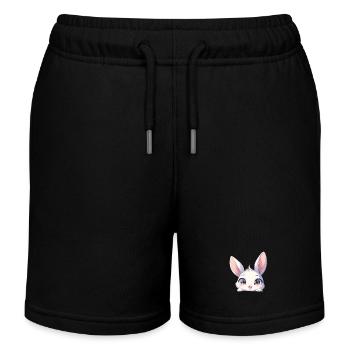 Hasen Hase - Kinder Organic Joggingshorts Mini Bolter von Stanley/Stella - Schwarz - Vorne