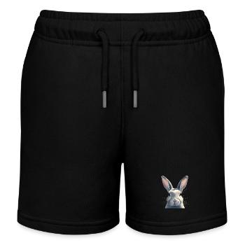 Hasen Hase - Kinder Organic Joggingshorts Mini Bolter von Stanley/Stella - Schwarz - Vorne