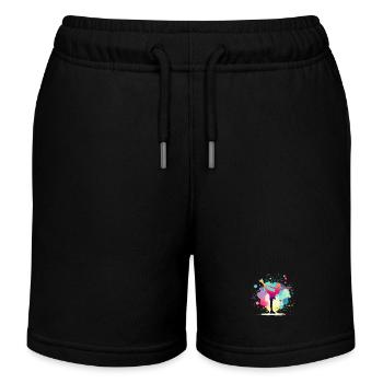 Eiskunstlauf, Eiskunstläuferin, Eiskunstlaufen - Kinder Organic Joggingshorts Mini Bolter von Stanley/Stella - Schwarz - Vorne