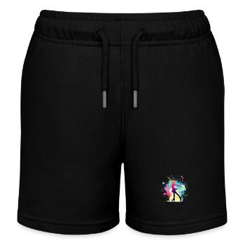 Eiskunstlauf, Eiskunstläuferin, Eiskunstlaufen - Kinder Organic Joggingshorts Mini Bolter von Stanley/Stella - Schwarz - Vorne