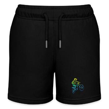 Motocross, Motocross Rider, Dirt Bike, Dirt Biker - Kids Organic Sweat Shorts by Stanley/Stella - black - Front
