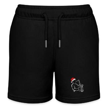 Saxophonist with Santa hat - Jazz Christmas - Kids Organic Sweat Shorts by Stanley/Stella - black - Front