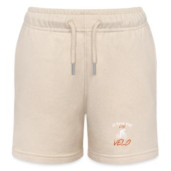 Ich kann nicht, ich fahre Fahrrad - Kinder Organic Joggingshorts Mini Bolter von Stanley/Stella - Natur - Vorne