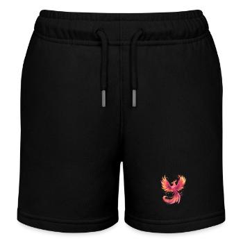 Phoenix in Flammenfarben - Kinder Organic Joggingshorts Mini Bolter von Stanley/Stella - Schwarz - Vorne