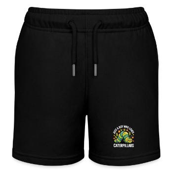 Raupe Junge Geschenk - Kinder Organic Joggingshorts Mini Bolter von Stanley/Stella - Schwarz - Vorne