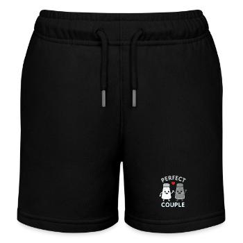 Couple parfait : Duo d’amour poivre et sel - Short de jogging enfant bio Stanley/Stella - noir - Devant