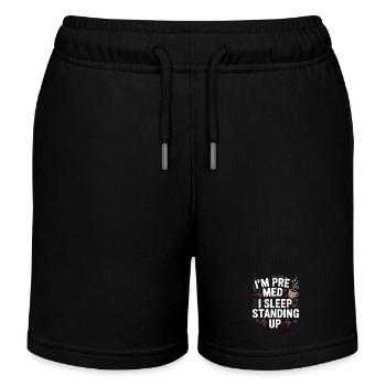 I am Premed: Sleeping Standing - Kids Organic Sweat Shorts by Stanley/Stella - black - Front