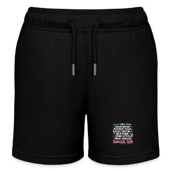 Surgical Tech Power Word Art - Kids Organic Sweat Shorts by Stanley/Stella - black - Front