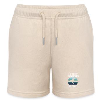 Eat Sleep Snowboard Répéter - Short de jogging enfant bio Stanley/Stella - écru doux - Devant