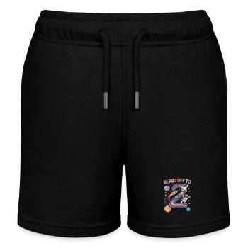 Abflug ins Weltall 2. Geburtstag Kindergeburtstag - Kinder Organic Joggingshorts Mini Bolter von Stanley/Stella - Schwarz - Vorne